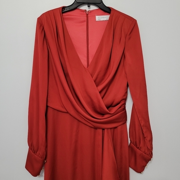 IEENA Mac Duggal Women's Long Sleeve Formal Dress‎ Size 6 Brick Red Style 26895 - Picture 3 of 12